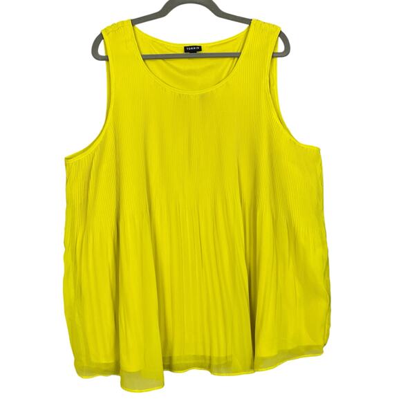 Torrid Yellow Pleated Top 3X - Picture 1 of 8